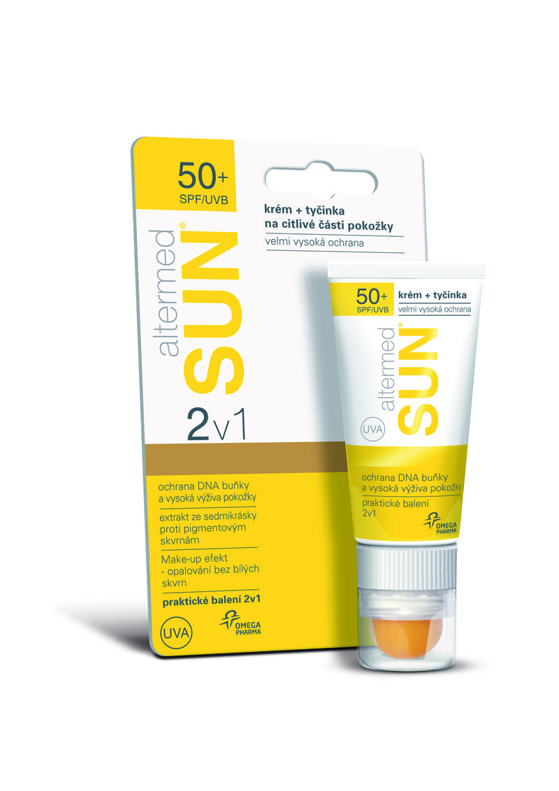 altermed SUN 2v1 (krém+ tyčinka SPF 50) na citlivé časti pokožky 20 ml+3 g